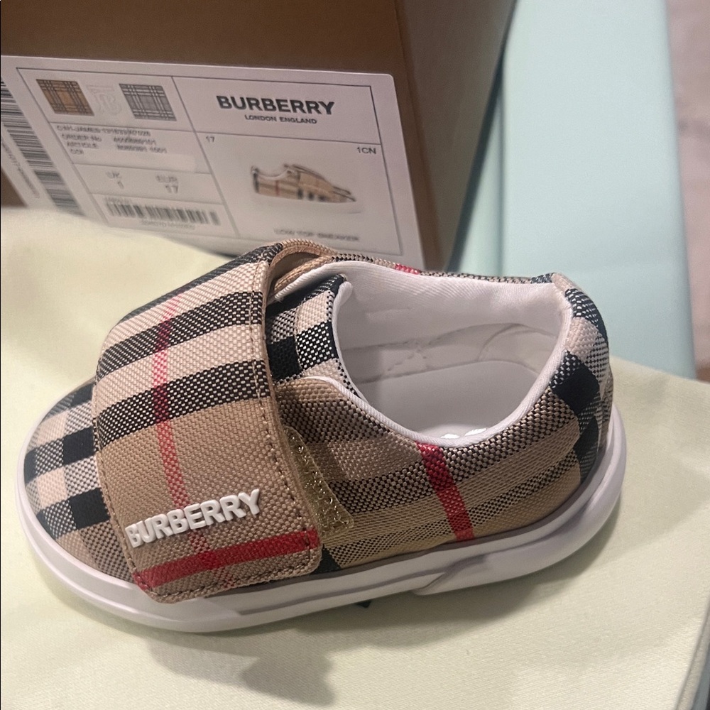Burberry Kids Checkered Sneakers - Black, Red, Tan
